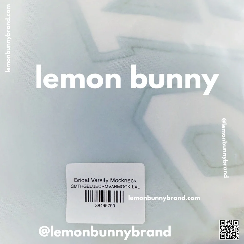 PARKE Heritage Bridal Varsity Mockneck Something Blue + White Size L/XL New NWT - Picture 12 of 14